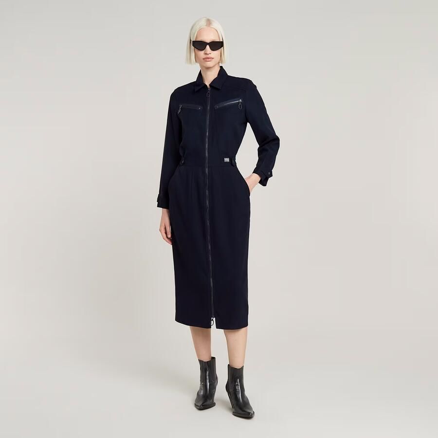 G-Star RAW Zip Through Jurk Donkerblauw Dames - Foto 2
