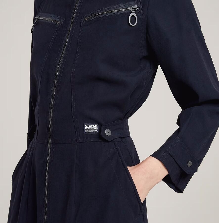 G-Star RAW Zip Through Jurk Donkerblauw Dames - Foto 5