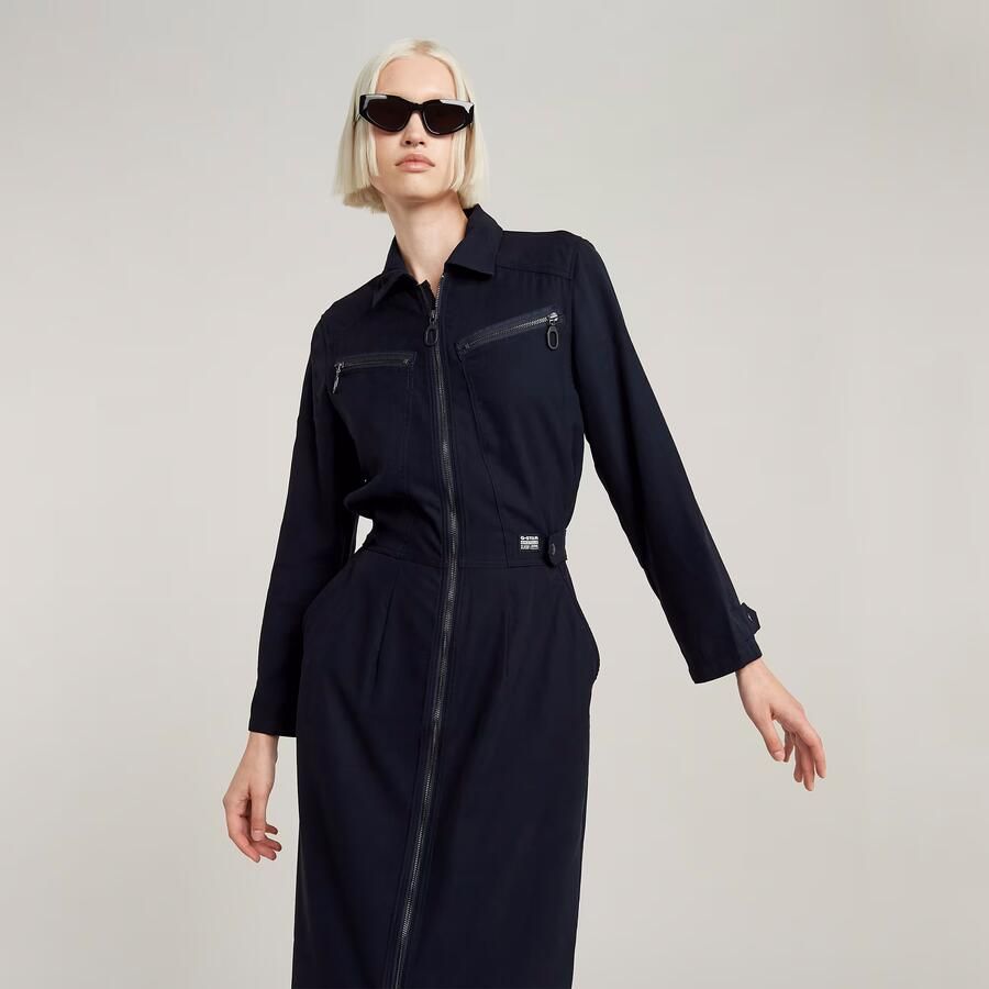 G-Star RAW Zip Through Jurk Donkerblauw Dames - Foto 3