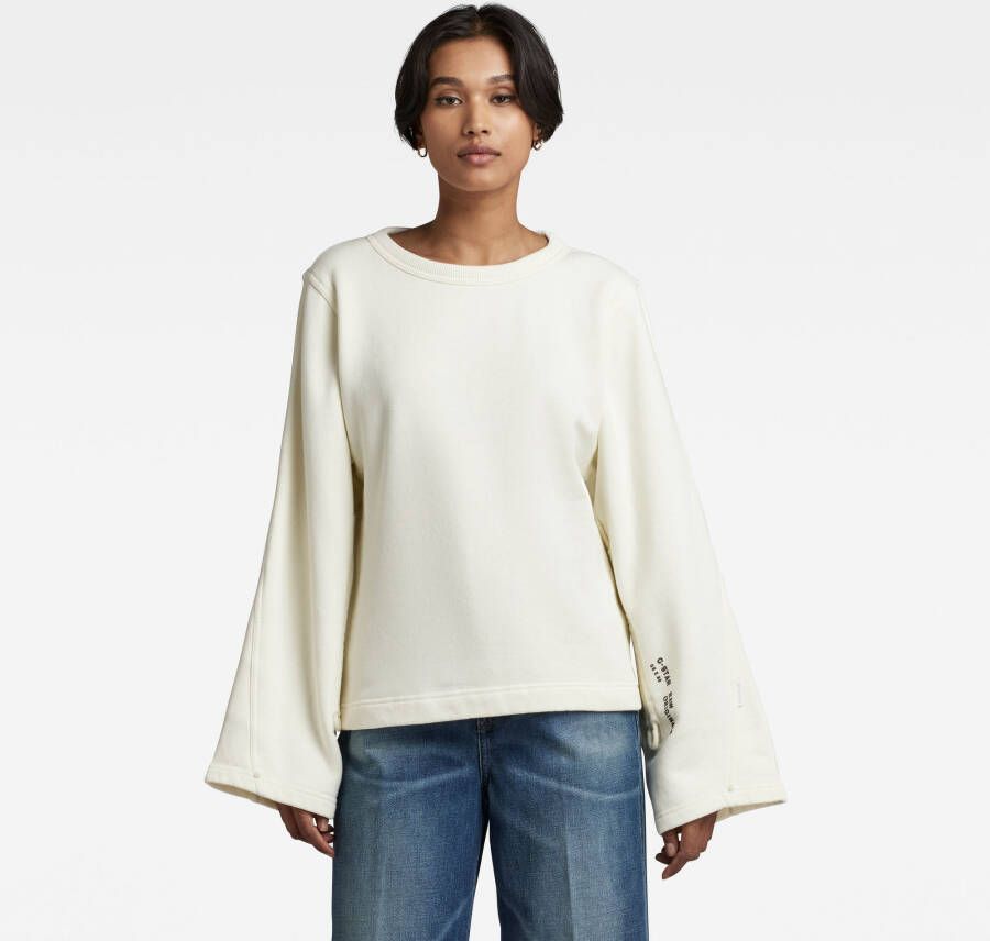 G-Star RAW Adjustable Sleeve Cropped Sweater Wit Dames