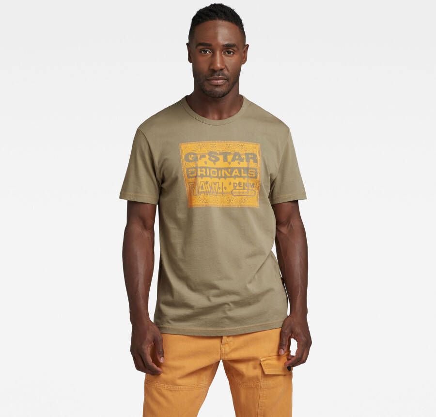 G-Star Raw T-shirt van katoen met labeldetail model 'Bandana'