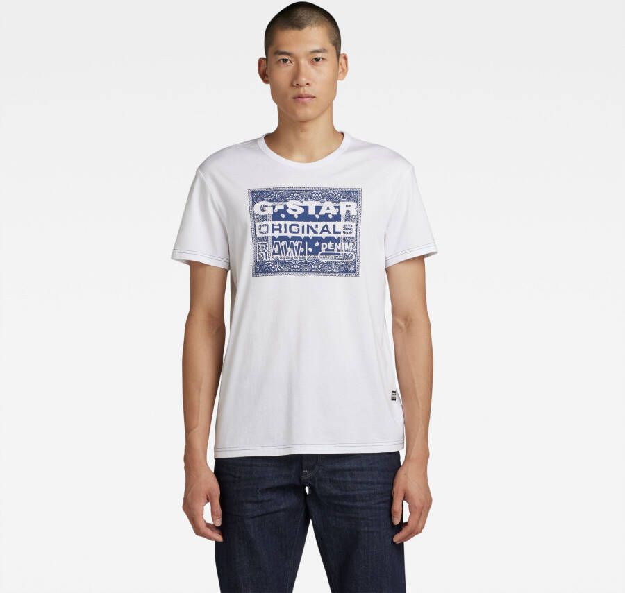 G-Star Raw T-shirt van katoen met labeldetail model 'Bandana'