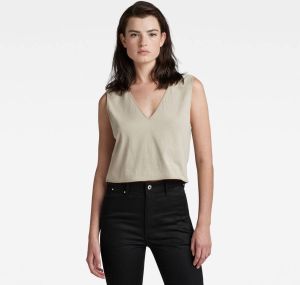 G-Star RAW Boxy Cropped Graphic Top Beige