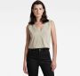 G-Star RAW Boxy Cropped Graphic Top Beige Dames - Thumbnail 2