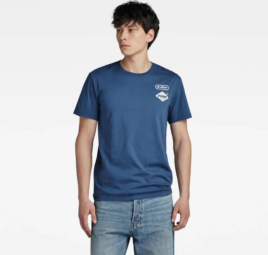 G-Star RAW Chest Graphic T-Shirt Midden blauw Heren
