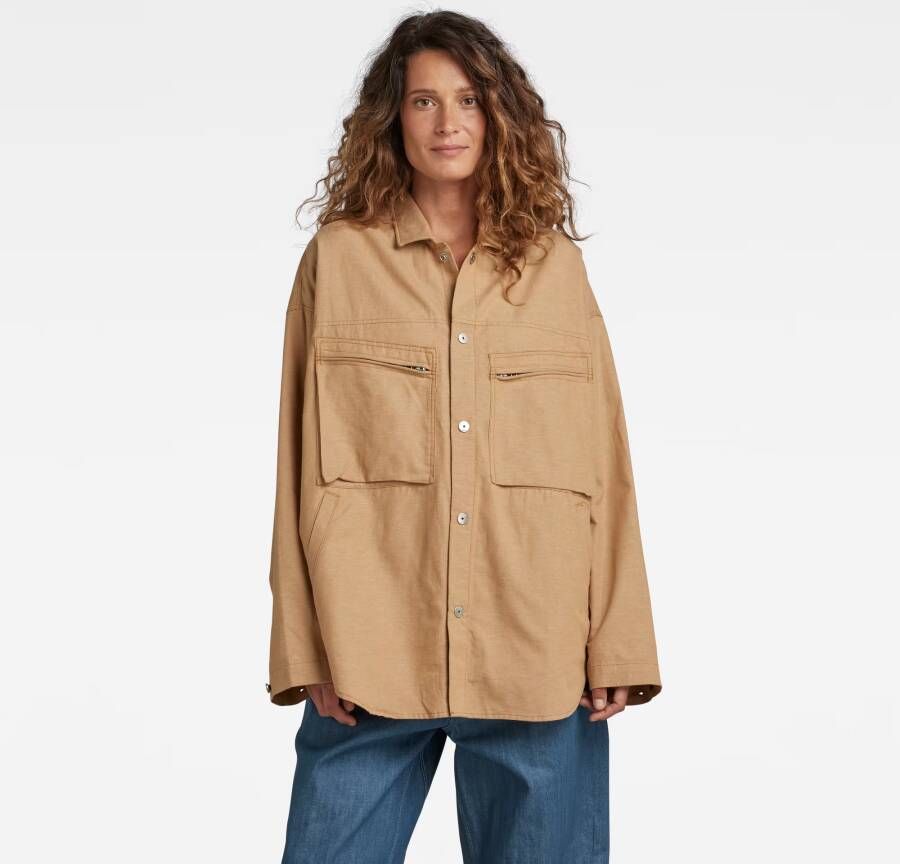 G-Star RAW Chest Pocket Overshirt Bruin Dames