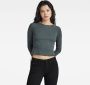 G-Star RAW Cropped Baby Sister Raglan Top Grijs Dames - Thumbnail 1