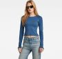 G-Star RAW Cropped Baby Sister Raglan Top Midden blauw Dames - Thumbnail 1
