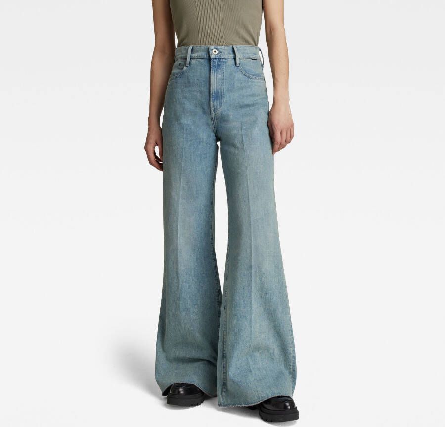 G-Star RAW Deck Ultra High Wide Leg Jeans Lichtblauw Dames