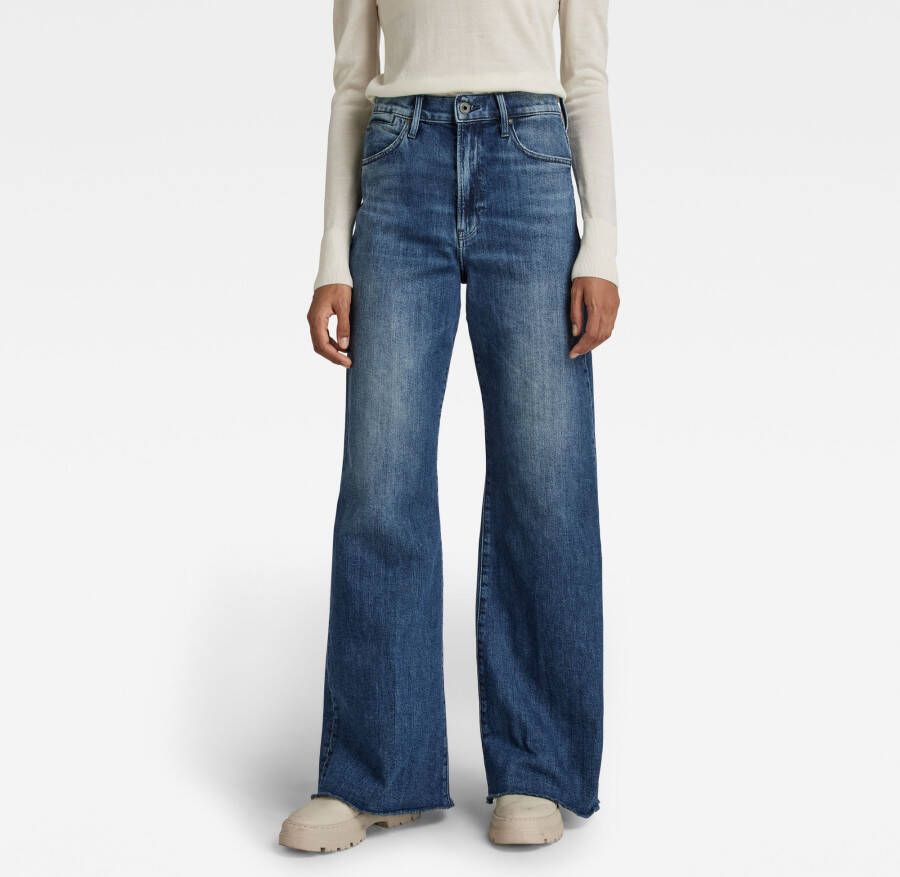 G-Star Raw Flared ultra high waist jeans met stretch model 'Deck'