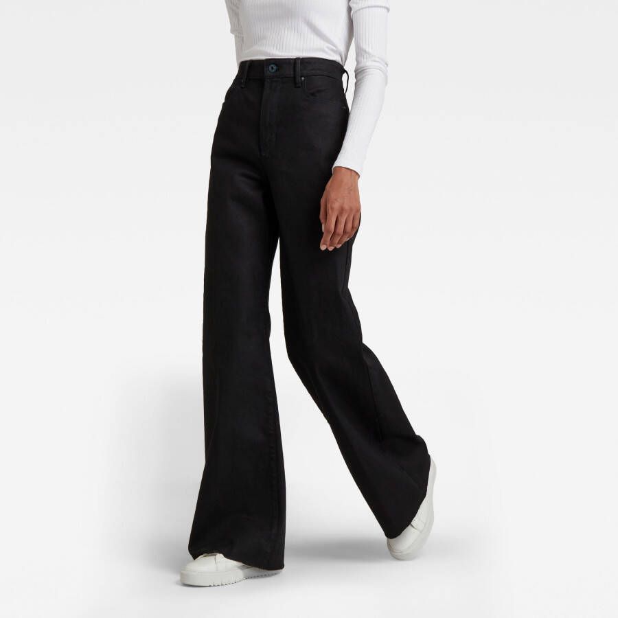 G-Star RAW Deck Ultra High Wide Leg Jeans Zwart Dames