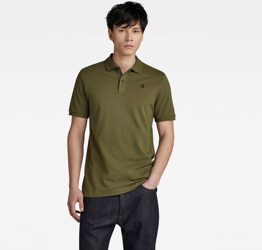 G-Star Slim Fit Polo met Geribbelde Kraag en Manchetten Green Heren - Foto 4
