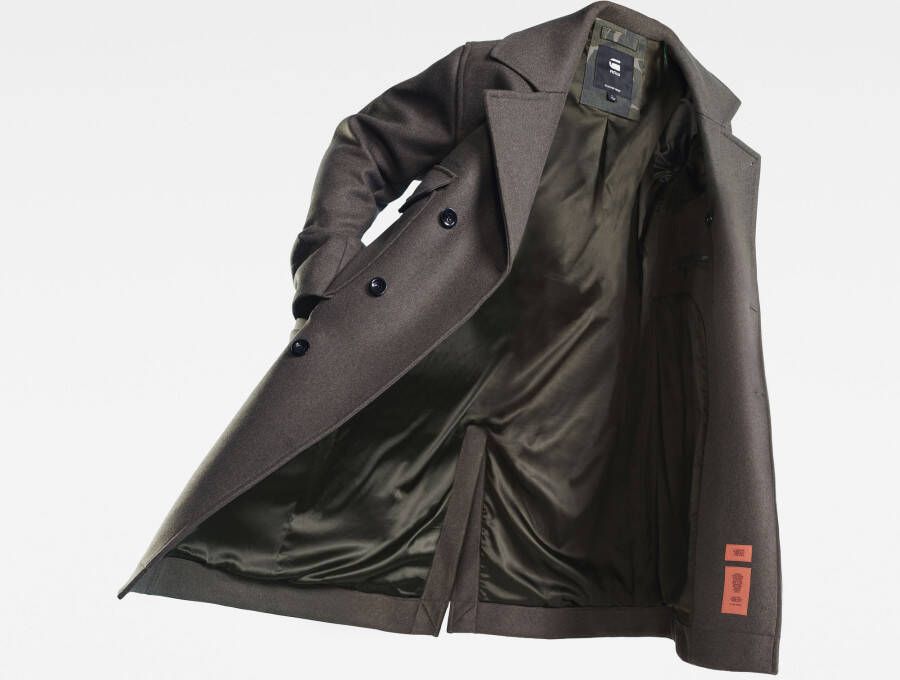 G-Star RAW E Double Breasted Field Coat Pocket Wool Grijs Heren