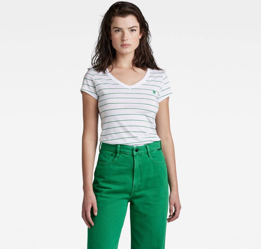 G-Star RAW Shirt met V-hals Eyben Slim Top met kleine -logoprint op borsthoogte