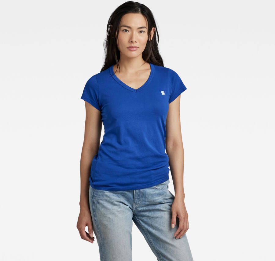 G-Star RAW Eyben Slim V-Hals Top Midden blauw Dames - Foto 2