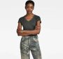 G-Star RAW Eyben Slim V-Hals Top Zwart Dames - Thumbnail 1
