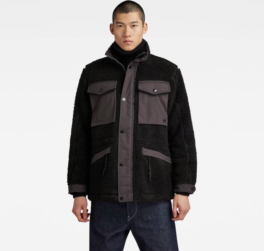 G-Star RAW Fleece Jack Field Zwart Heren