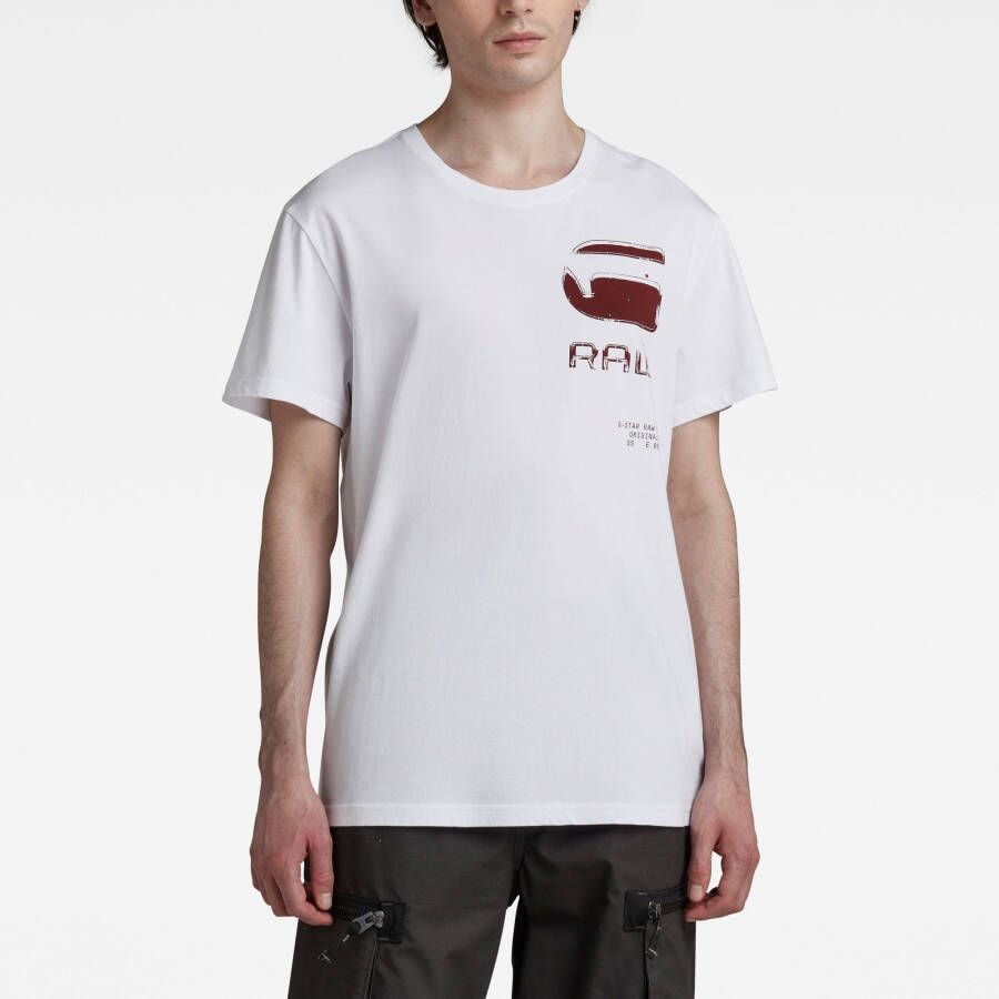 G-Star RAW G RAW Typography T-Shirt Wit Heren