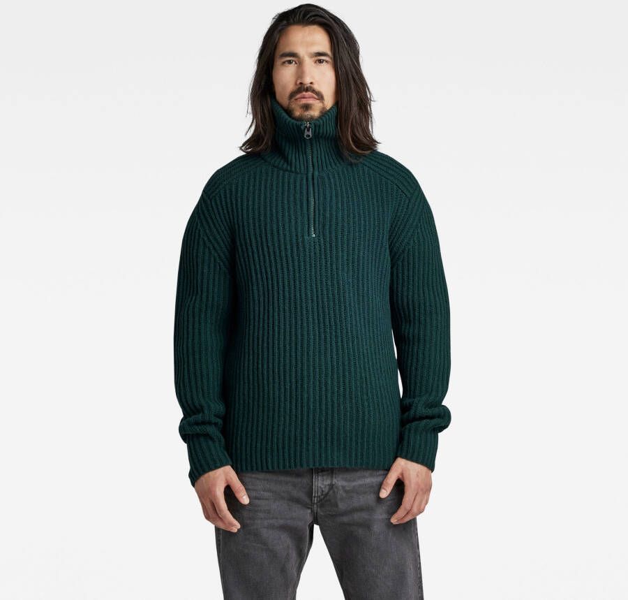 G-Star RAW Gebreide Trui Chunky Skipper Groen Heren