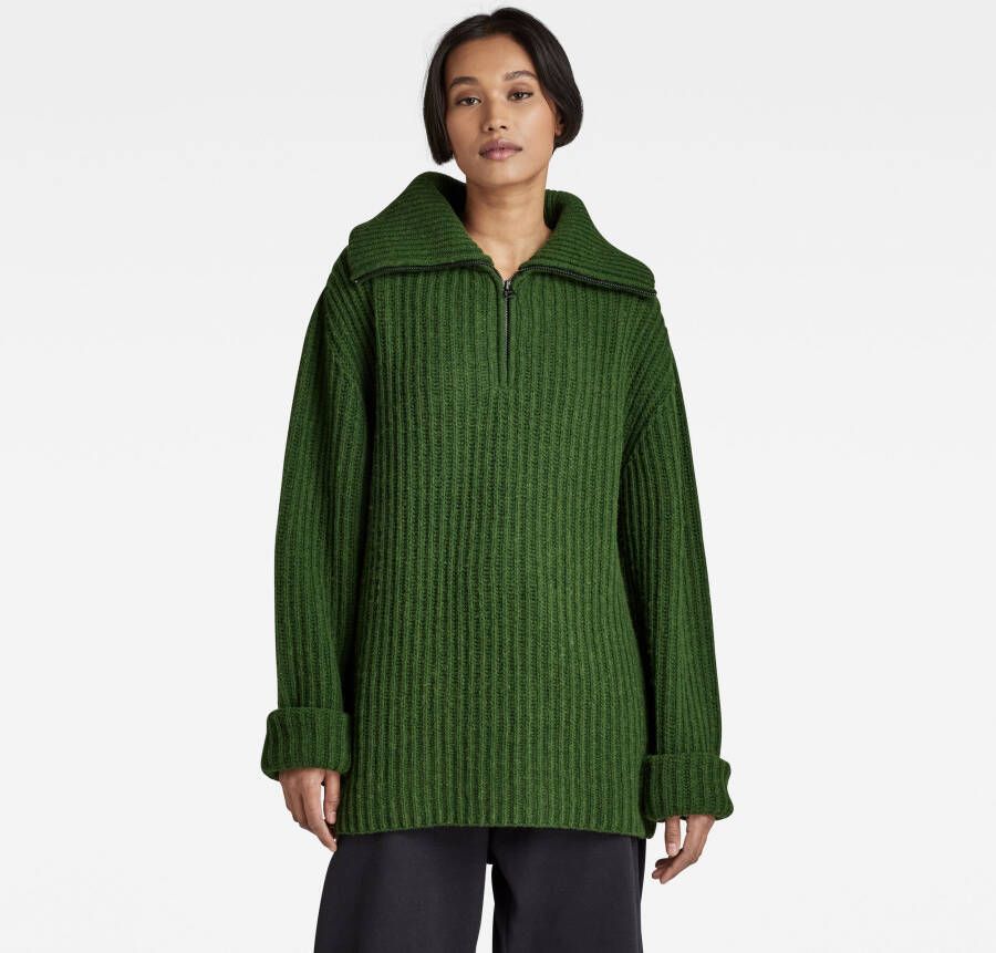 G-Star RAW Gebreide Trui Skipper Loose Groen Dames