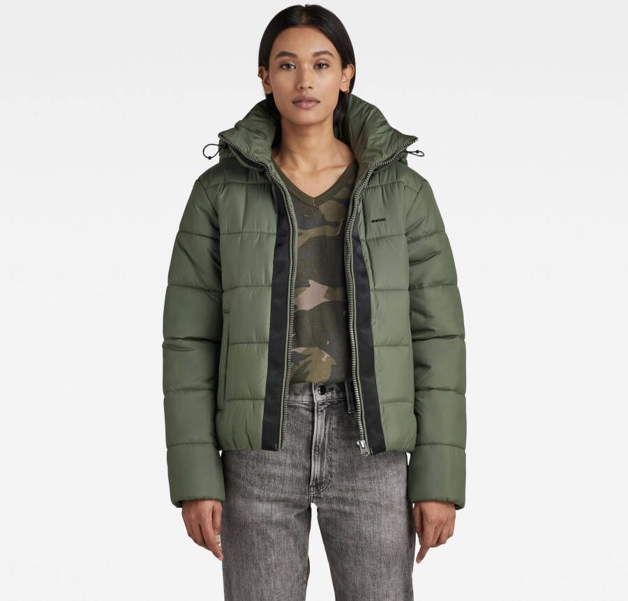 G-Star RAW Gewatteerde jas Meefic hdd pdd jacket met een afneembare capuchon kinbeschermer en rijgkoord