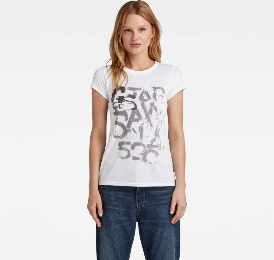 G-Star RAW Graphic 2 Slim Top Wit Dames