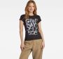G-Star RAW Graphic 2 Slim Top Zwart Dames - Thumbnail 1