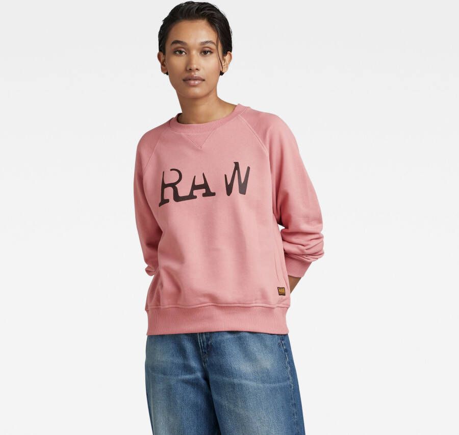 G-Star RAW Graphic Straight Sweater Roze Dames