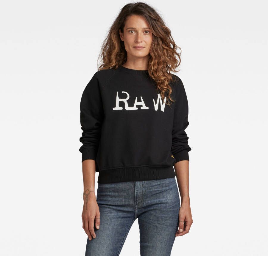 G-Star RAW Graphic Straight Sweater Zwart Dames