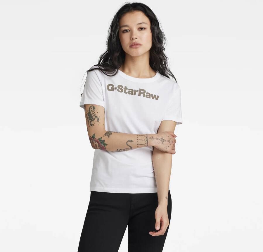 G-Star RAW GS Graphic Slim Top Wit Dames