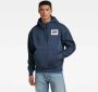G-Star RAW GS RAW Back Graphic Loose Hoodie Donkerblauw Heren - Thumbnail 1