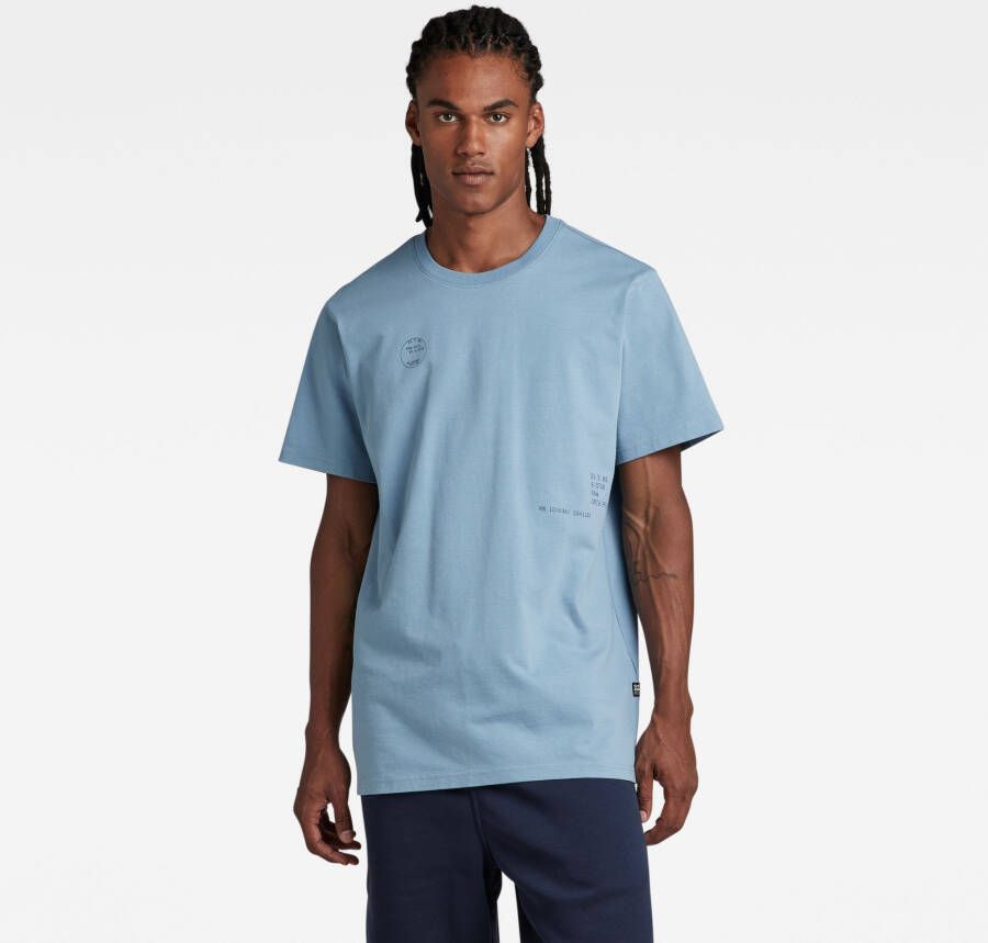 G-Star RAW Irregular Graphics Loose T-Shirt Lichtblauw Heren