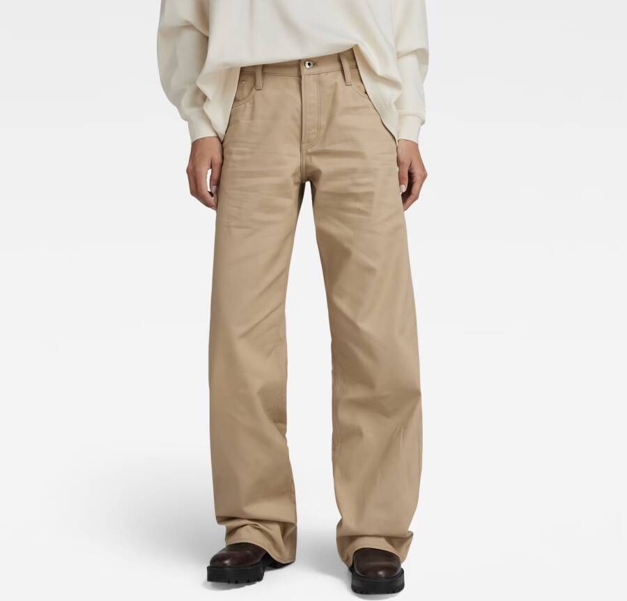 G-Star RAW Judee Low Waist Loose Broek Beige Dames