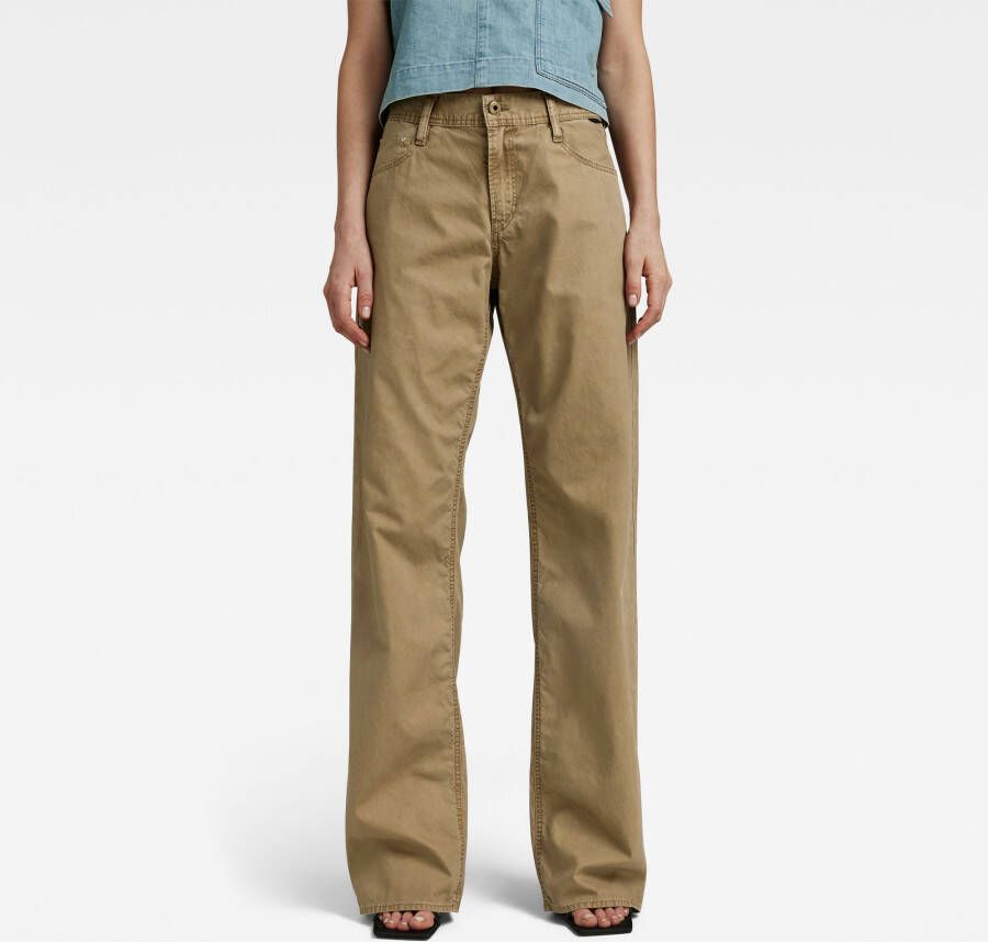 G-Star RAW Judee Low Waist Loose Broek Bruin Dames
