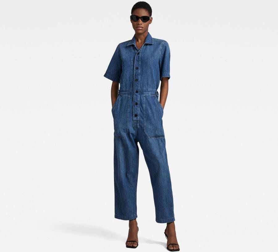 G-Star RAW Jumpsuit Relaxed Midden blauw Dames