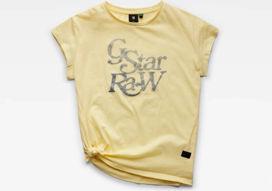 G-Star RAW Kids Knotted T-Shirt Geel meisjes
