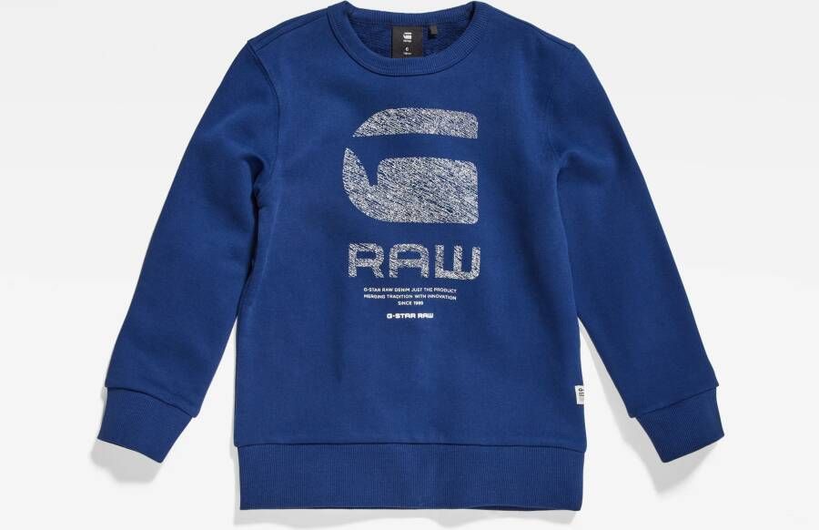 G-Star RAW Kids Logo Sweater Donkerblauw jongens