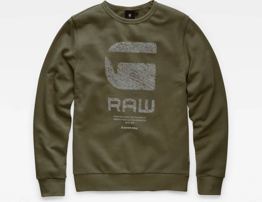 G-Star RAW Kids Logo Sweater Groen jongens