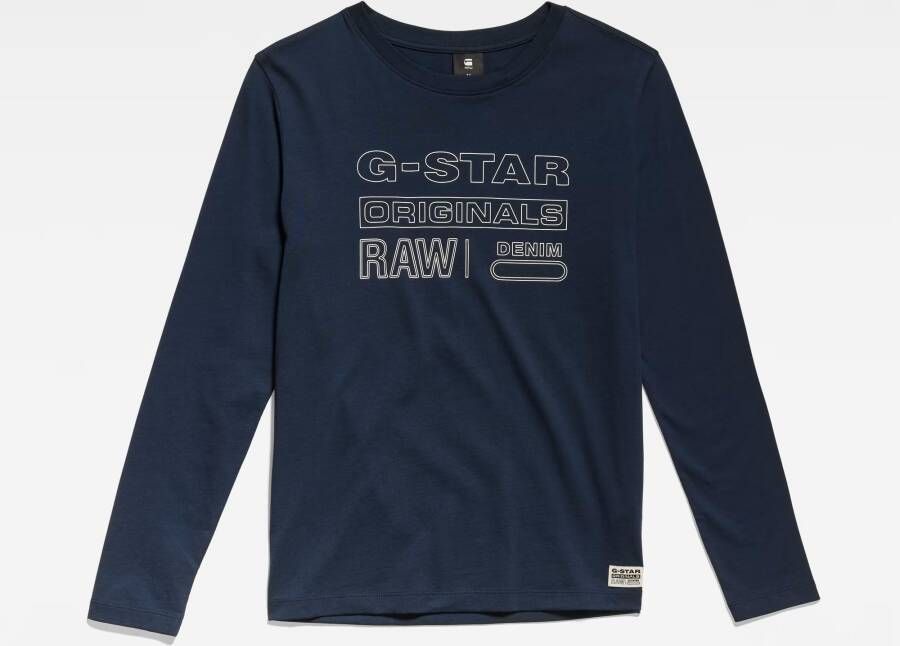 G-Star RAW Kids Long Sleeve T-Shirt G-Star Originals Donkerblauw jongens