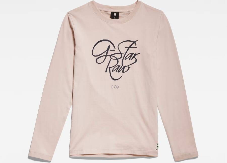 G-Star RAW Kids Long Sleeve T-Shirt Signature Roze meisjes