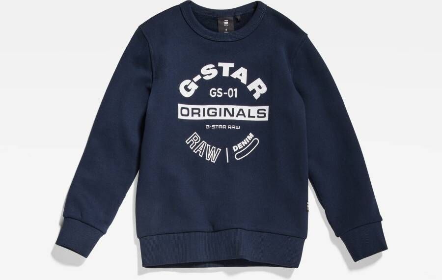 G-Star RAW Kids Print Sweater Donkerblauw jongens