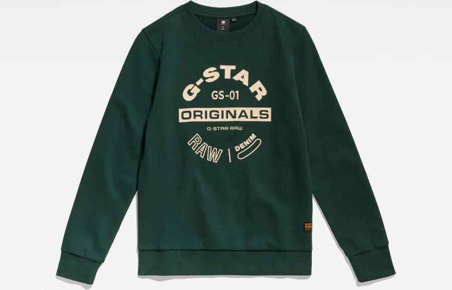 G-Star RAW Kids Sweater Originals Graphic Groen jongens