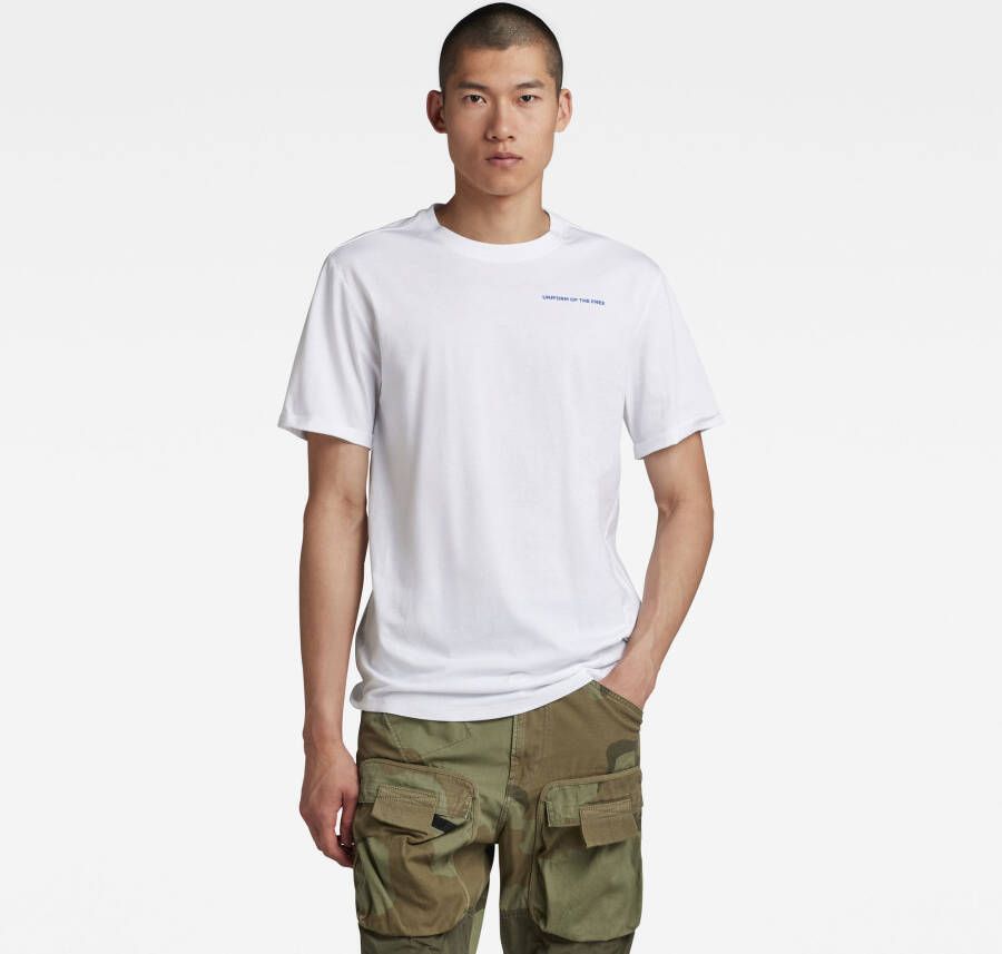 G-Star RAW Lash Back Text T-Shirt Wit Heren