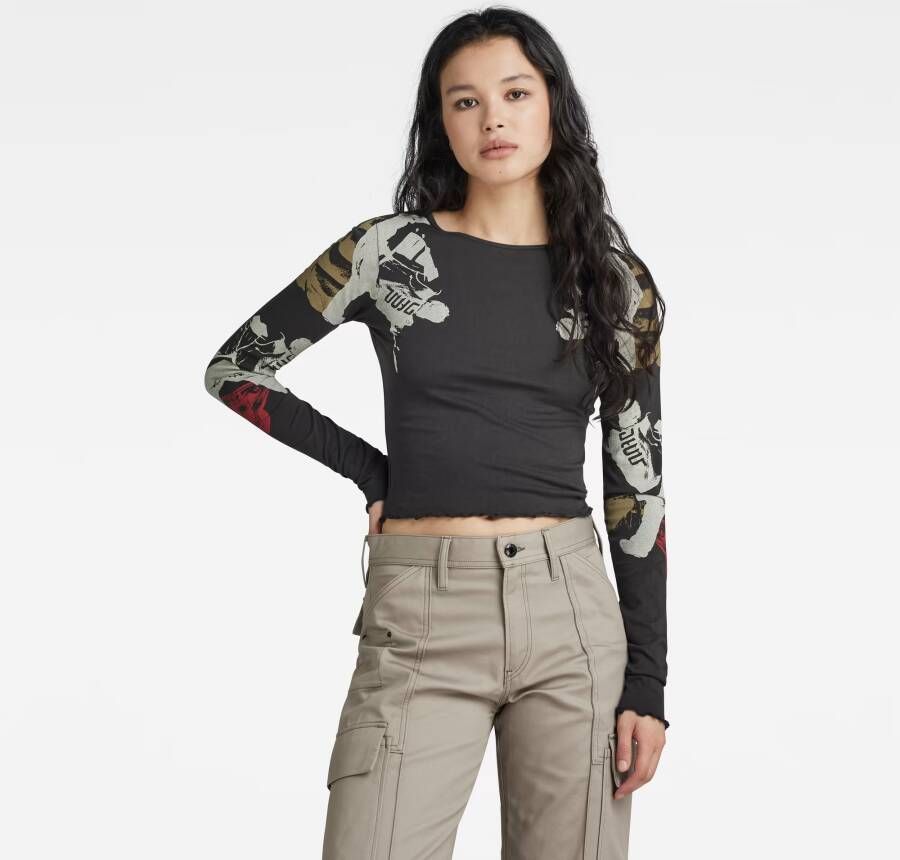 G-Star RAW Lookbook Cropped Baby Sister Top Grijs Dames