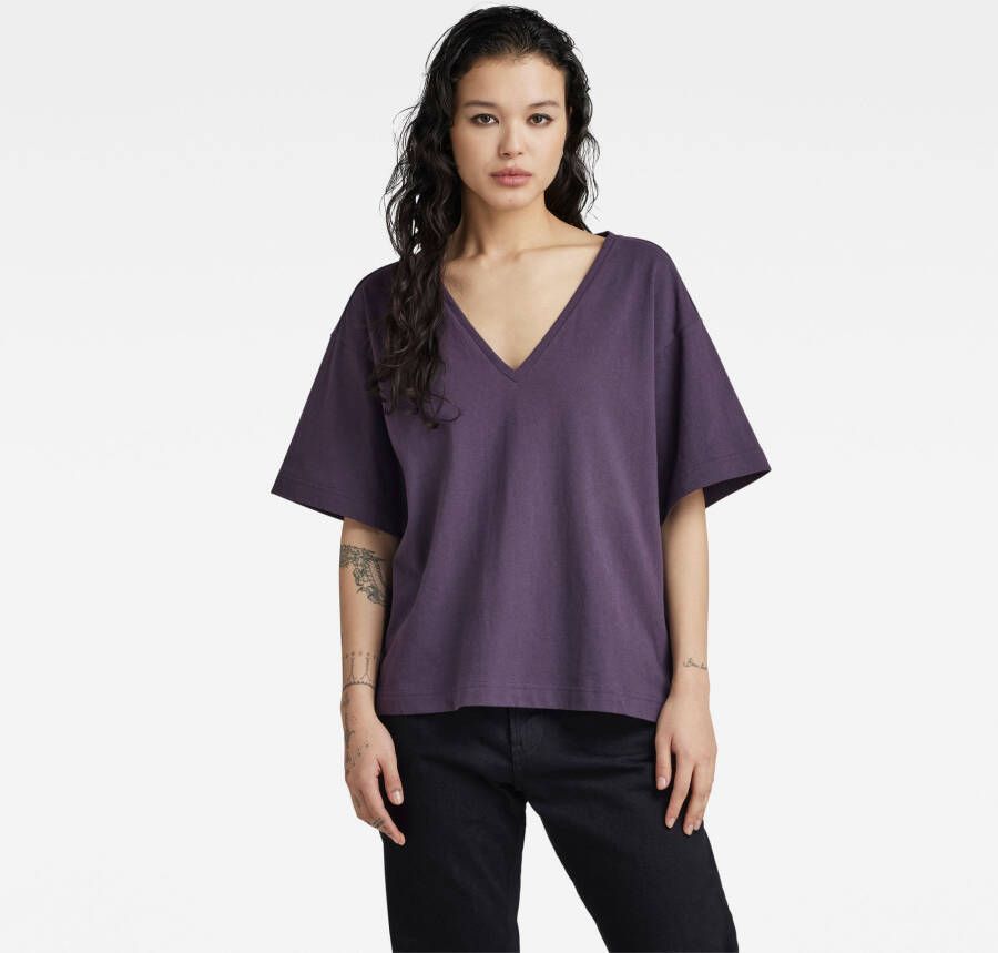 G-Star RAW Loose T-Shirt Deep V Paars Dames