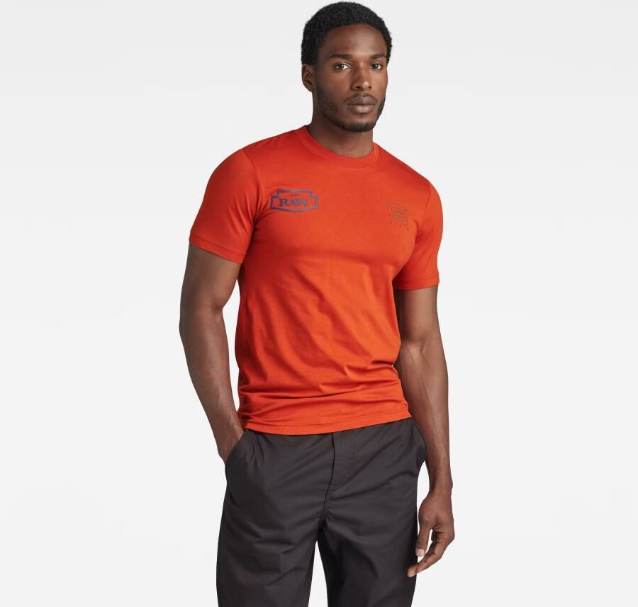 G-Star RAW Multi Graphic Slim T-Shirt Oranje Heren