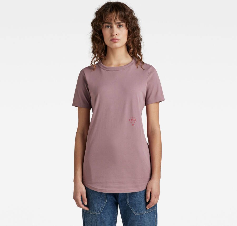 G-Star RAW T-shirt Mysid long slim logo r t met grafische print voor