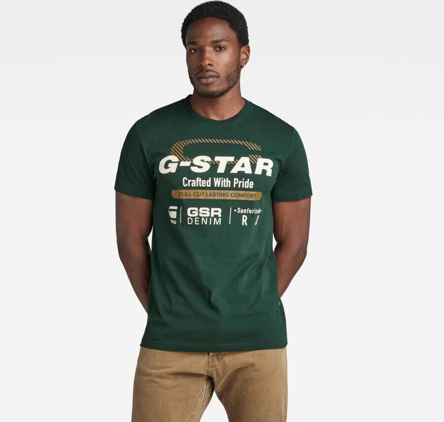 G-Star RAW Old Skool Originals T-Shirt Groen Heren