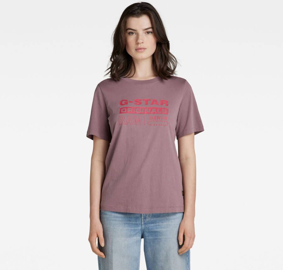 G-Star RAW T-shirt Originals label regular met frontprint