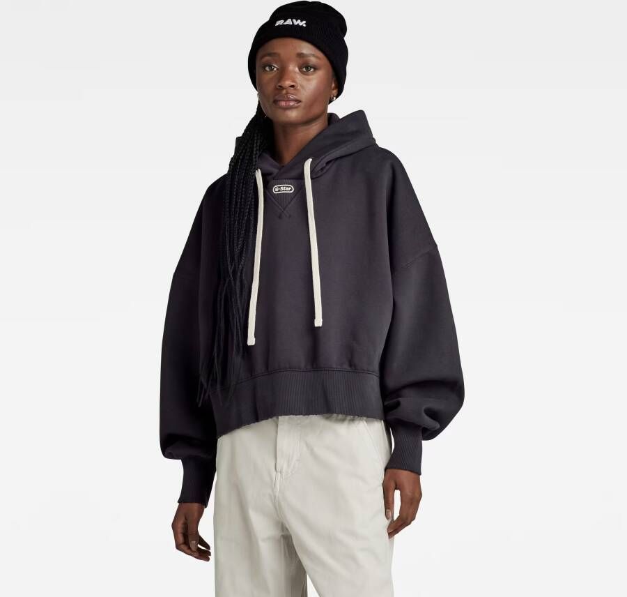 G-Star RAW Oversized Cropped Hoodie Grijs Dames